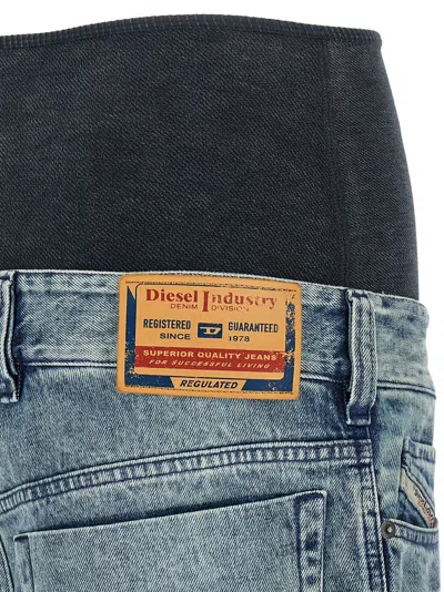 Diesel Stonewashed Cotton And Hemp Denim Jeans In Blue