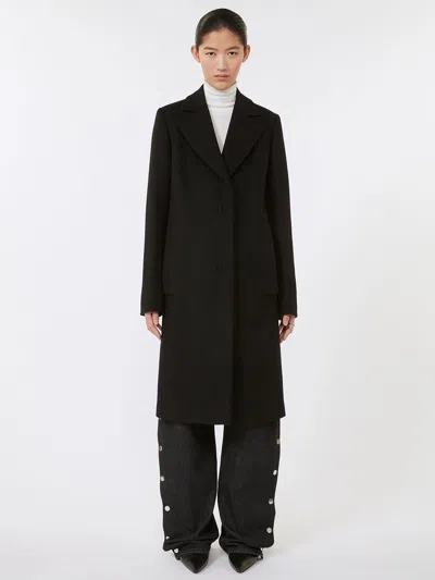 Sportmax Long Double Lined Coat Pockets In Black