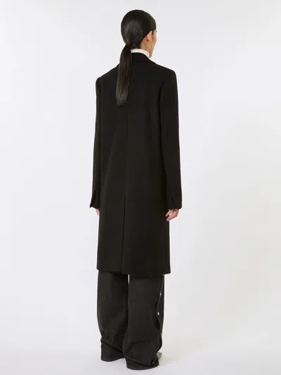 Sportmax Long Double Lined Coat Pockets In Black