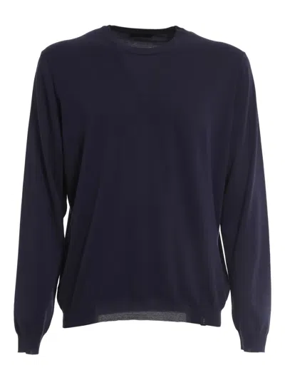 Fay Crew-neck Sweater In Blue