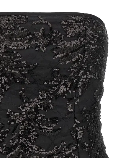 Le Twins Elodie Lace Sequin Top In Black