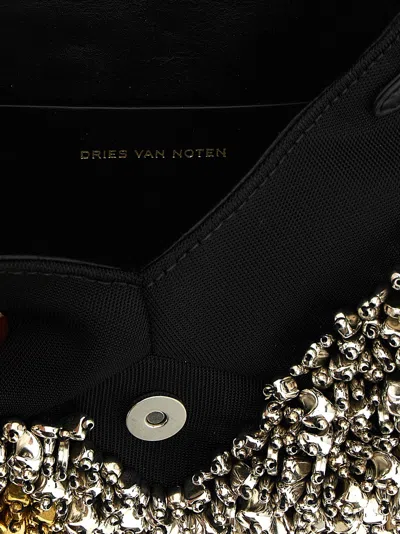Dries Van Noten Embellished Envelope Clutch Silver In Gray
