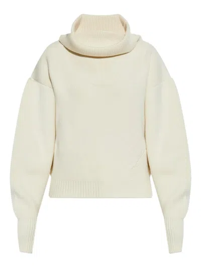 Jacquemus Off White Virgin Wool La Maille Pallone Pullover In Neutral