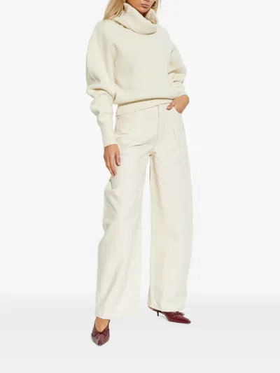 Jacquemus Off White Virgin Wool La Maille Pallone Pullover In Neutral