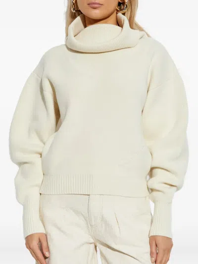 Jacquemus Off White Virgin Wool La Maille Pallone Pullover In Neutral