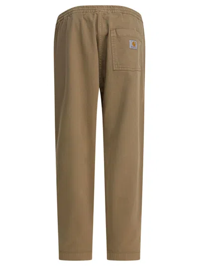 Carhartt Floyde Trousers Beige In Brown