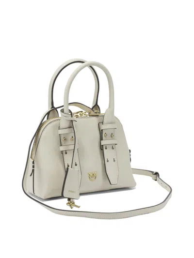 Pinko Leather Mini Escape Bag Bowling Bag In White