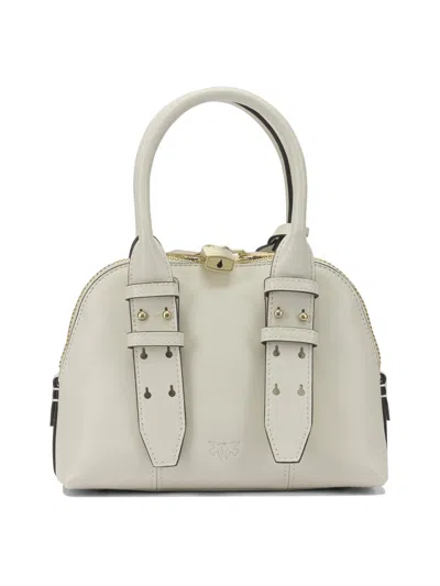 Pinko Leather Mini Escape Bag Bowling Bag In White
