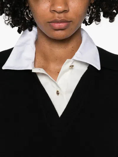 Maje Pullover Mit V-ausschnitt In Black