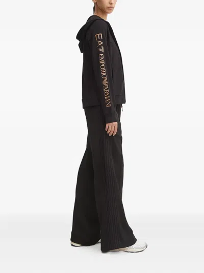 Ea7 Drawstring Track Pants In Black