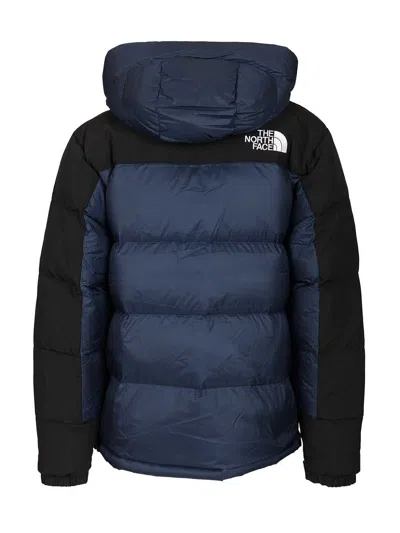 The North Face Padded High-collar Down Jacket With Detachable Hood In Blue