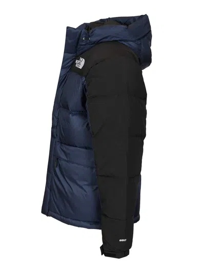 The North Face Padded High-collar Down Jacket With Detachable Hood In Blue