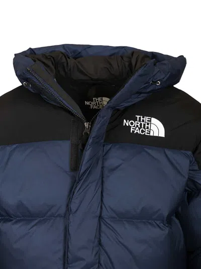 The North Face Padded High-collar Down Jacket With Detachable Hood In Blue
