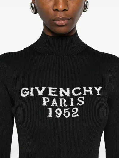 Givenchy Fitted Long Sleeve Turtleneck Bodysuit In Black