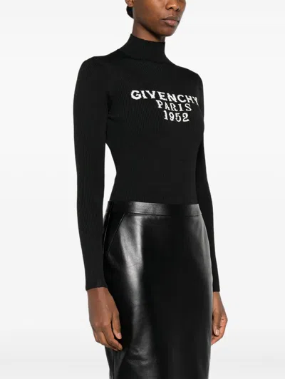 Givenchy Fitted Long Sleeve Turtleneck Bodysuit In Black