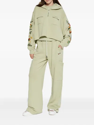 Off-white Bookish Flowers Pkt Crop Hood In Gold