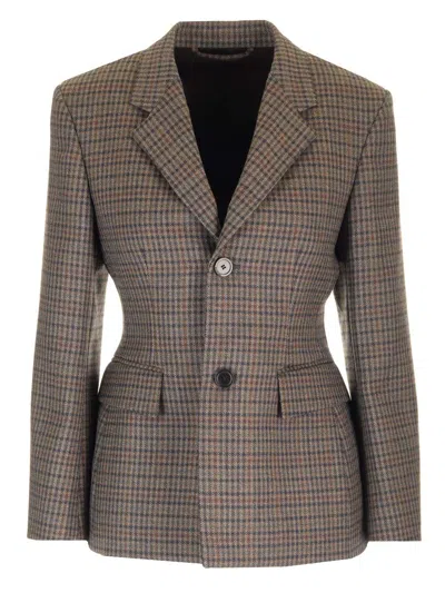 Balenciaga Hourglass Jackets Brown In Brown