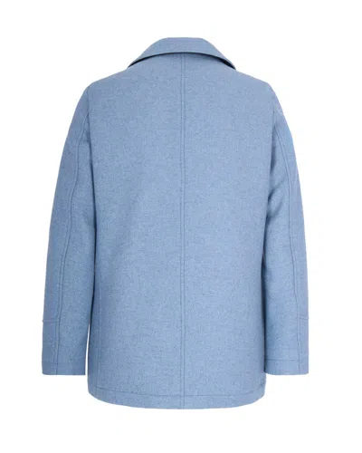 Camplin Thermal-resistant Blue Wool Blend Peacoat In Blue