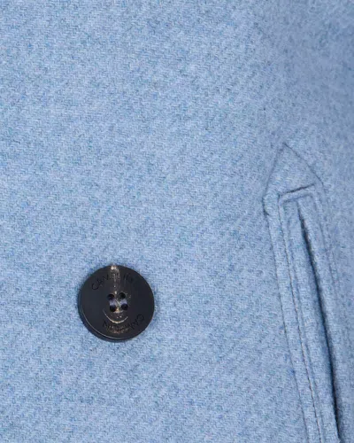 Camplin Thermal-resistant Blue Wool Blend Peacoat In Blue