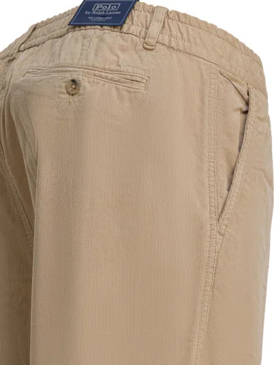 Polo Ralph Lauren Luxe Velvet Lateef Trousers Pockets In Brown
