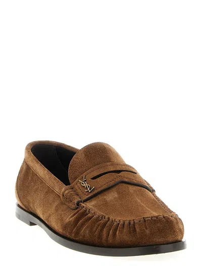 Saint Laurent Laurent Loafers In Brown