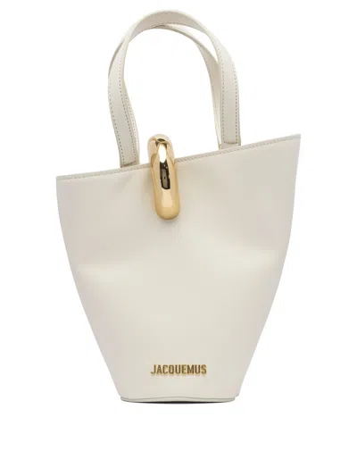 Jacquemus Structured Shoulder Bag Detachable Strap In White