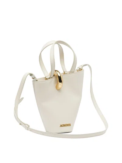 Jacquemus Structured Shoulder Bag Detachable Strap In White
