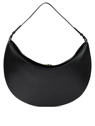 Jacquemus Curved Half-moon Leather Shoulder Bag In Black