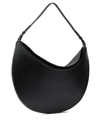 Jacquemus Curved Half-moon Leather Shoulder Bag In Black