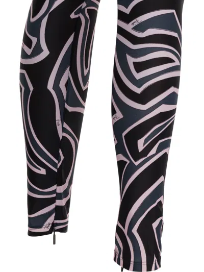 Pucci Leggings With Print Trousers Black In Multi