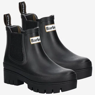Barbour Halton Rubber Ankle Boots In Black