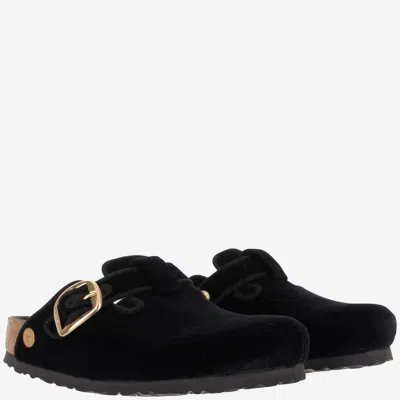 Birkenstock Boston Big Buckle Piping Rivet Logo In Black