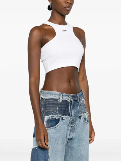 Off-white Off-stamp Crop Top In White