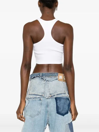 Off-white Off-stamp Crop Top In White