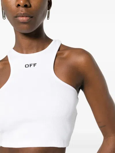Off-white Off-stamp Crop Top In White