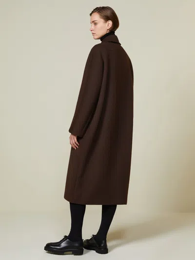 Max Mara Cashmere Alpaca Wool Double Breasted Coat In Brown