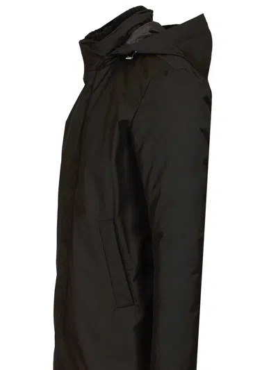 Herno Puffer Jacket With Knutted Collar In Black