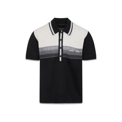 Amiri Black Ma Striped Polo In Black