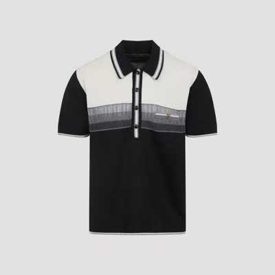 Amiri Black Ma Striped Polo In Black