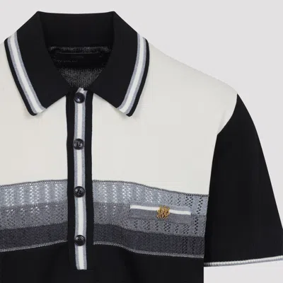 Amiri Black Ma Striped Polo In Black