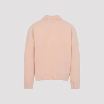 Ami Alexandre Mattiussi Ami Paris Powder Pink Ami De Coeur Polo Sweater Men In Neutral