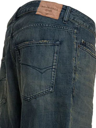 Balenciaga Relaxed Fit Jeans Blue In Blue