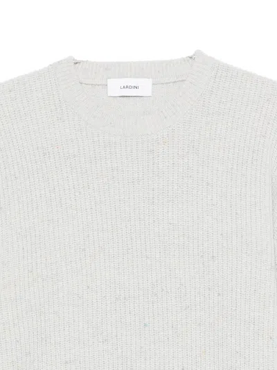 Lardini Men's Ribbed Crew Neck Sweater In Gray