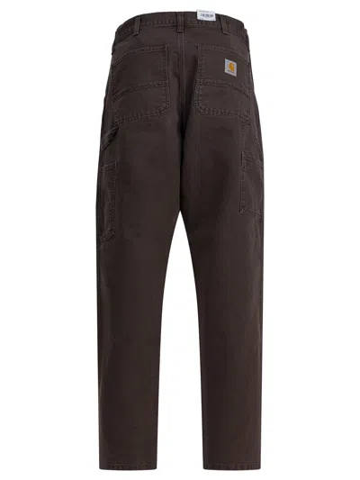 Carhartt Single Knee Trousers Brown In Brown