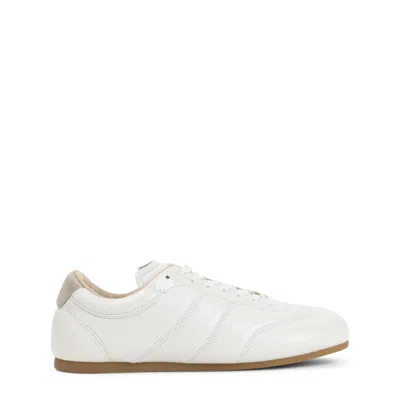 Lemaire Milk White Calf Leather Soft Runner Sneakers In White