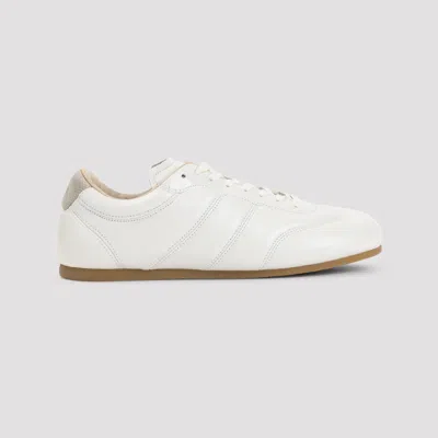Lemaire Milk White Calf Leather Soft Runner Sneakers In White
