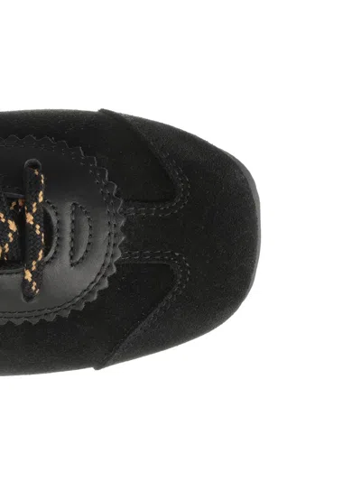 Dries Van Noten Women Black Low-top Sneakers With Two-tone Lace-up In Suede Woman In Black