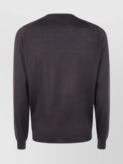 John Smedley Lightweight Crew Neck Knit Pullover In Brown