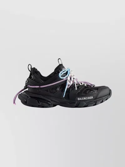 Balenciaga Women Black Mesh And Rubber Track Trail Laces Sneakers In Black