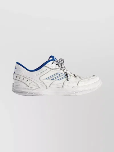 Balenciaga Coastal Inspired Sneakers Featuring Textured Sole In White